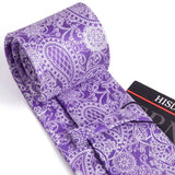 Paisley Tie Handkerchief Set - 04-PURPLE1