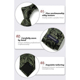 Paisley Tie Handkerchief Set - K-GREEN-1