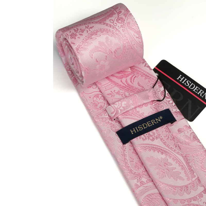 Paisley Tie Handkerchief Set - PINK