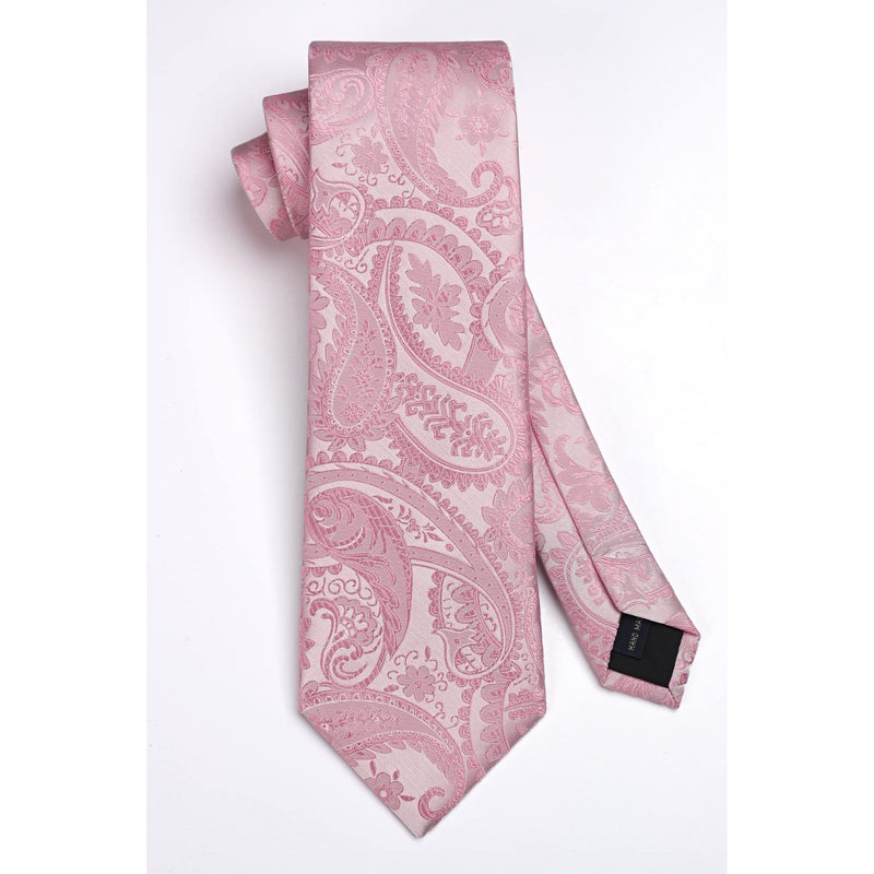 Paisley Tie Handkerchief Set - PINK