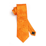 Paisley Tie Handkerchief Set - B-ORANGE