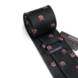 Fox Tie Handkerchief Set - BLACK-3