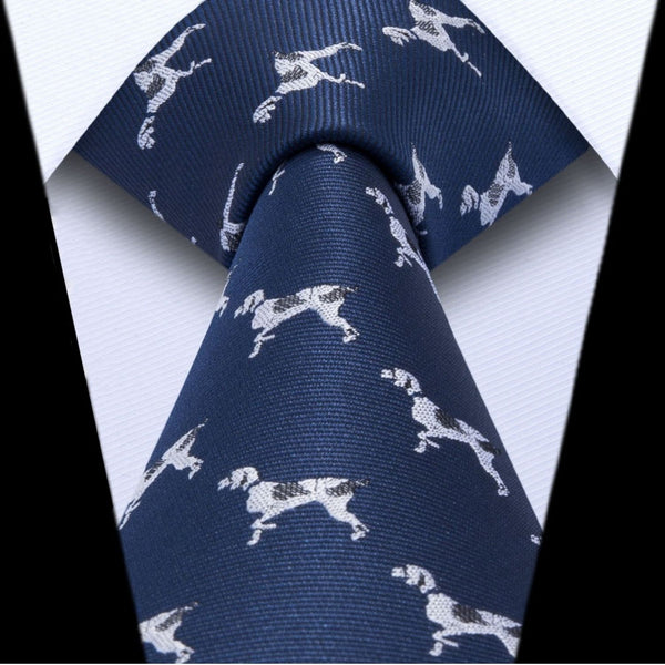 Dog Tie Handkerchief Set - NAVY BLUE-4