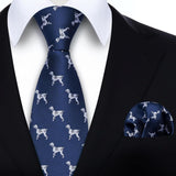 Dog Tie Handkerchief Set - NAVY BLUE-4