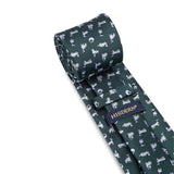 Pattern Tie Handkerchief Set - GREEN