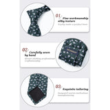 Pattern Tie Handkerchief Set - GREEN