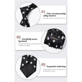 Elephant Tie Handkerchief Set - BLACK/WHITE