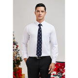 Deer Tie Handkerchief Set - NAVY BLUE-02