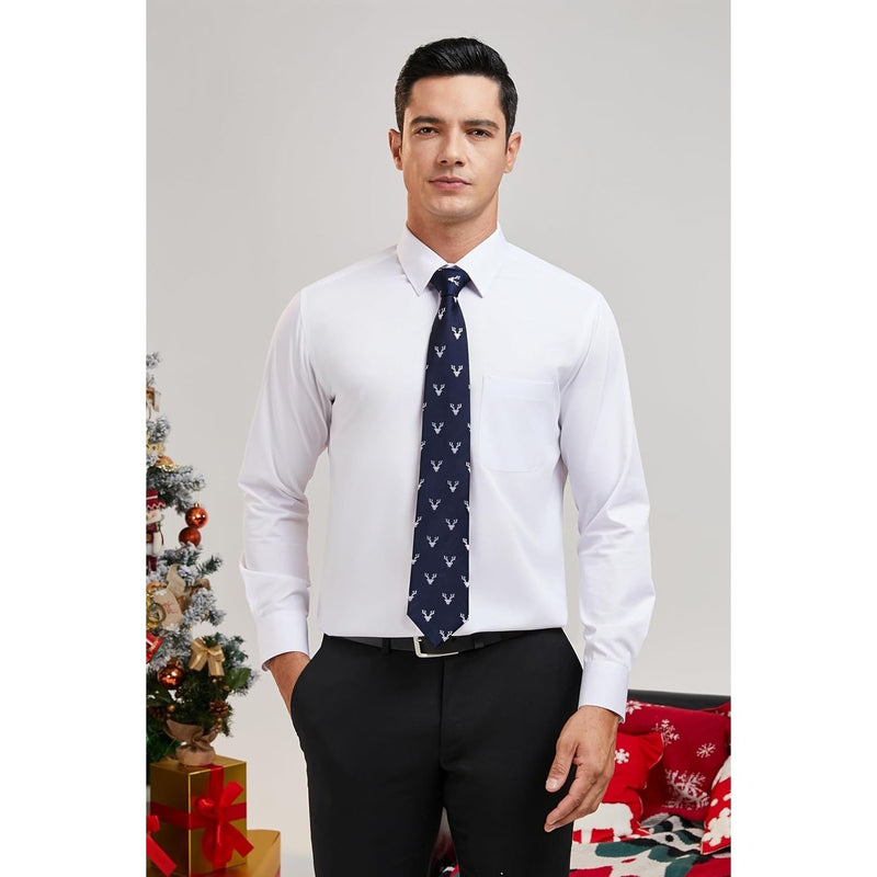 Deer Tie Handkerchief Set - NAVY BLUE-02