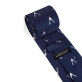 Deer Tie Handkerchief Set - NAVY BLUE-02