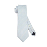 Stripe Tie Handkerchief Set - SILVER-1