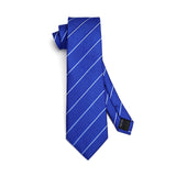 Stripe Tie Handkerchief Set - ROYAL BLUE