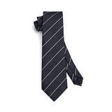 Stripe Tie Handkerchief Set - BLACK-1