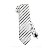 Stripe Tie Handkerchief Set - WHITE