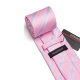 Stripe Tie Handkerchief Set - G-06-PINK