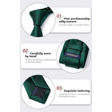 Stripe Tie Handkerchief Cufflinks - 05-GREEN4