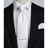 Stripe Tie Handkerchief Clip - 11 WHITE