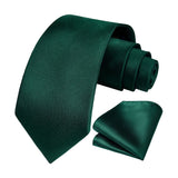 Stripe Tie Handkerchief Set - E-04 GREEN