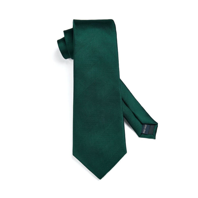 Stripe Tie Handkerchief Set - E-04 GREEN