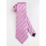 Stripe Tie Handkerchief Set - F-03-PINK