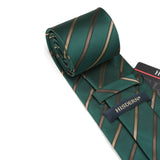 Stripe Tie Handkerchief Set - YELLOW/GREEN