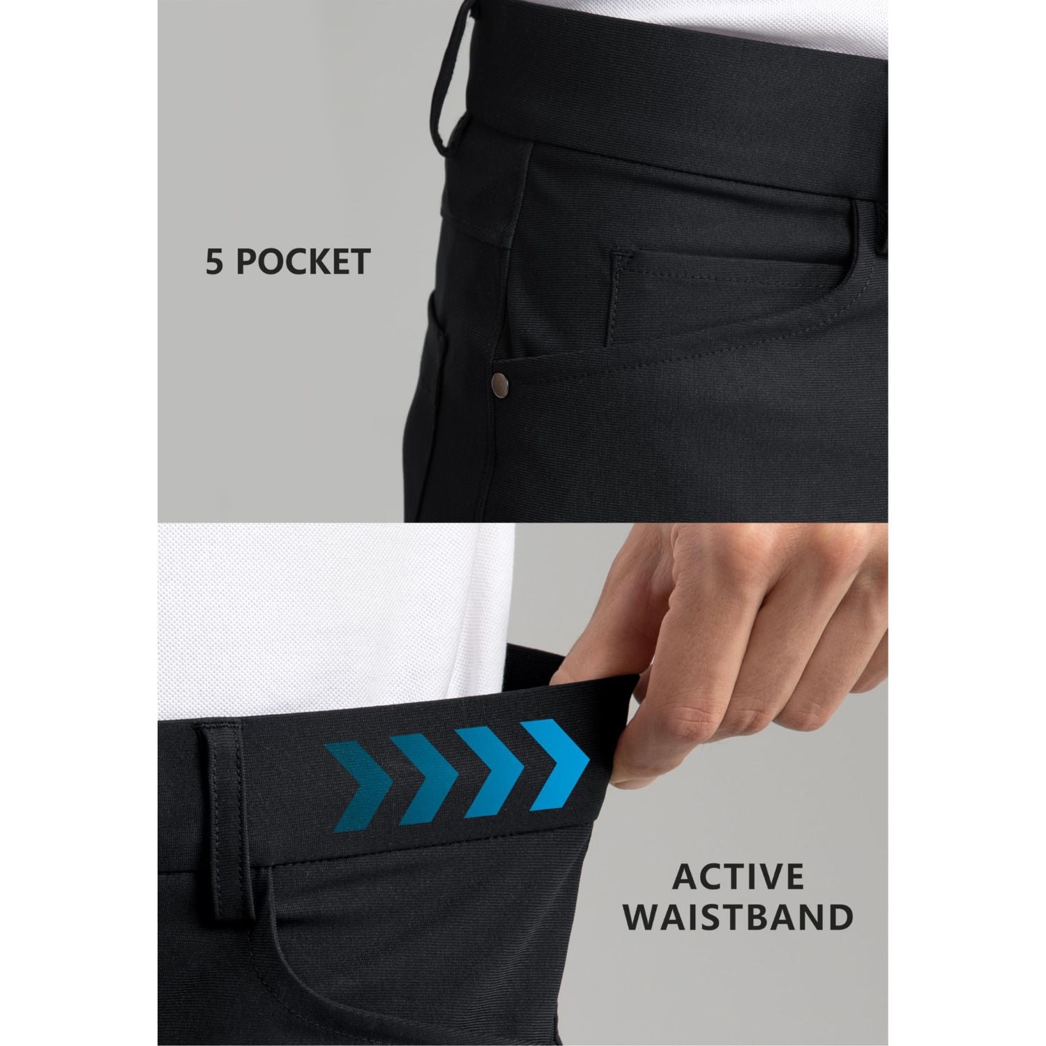 Hisdern Flex 503 Men's Golf Pants Slim Fit Stretch for Business Casual