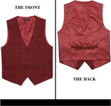 Plaid Slim Vest - A-RED