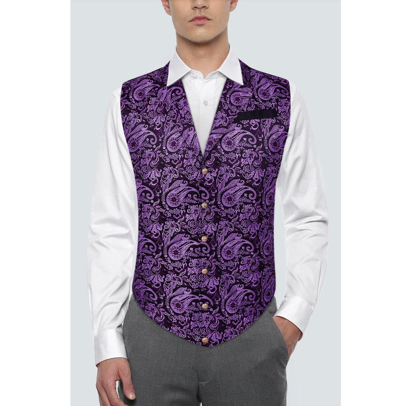 Gothic Lapel Party Vest for Men - PURPLE-9