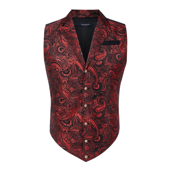 Gothic Lapel Party Vest for Men - RED-9