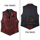 Gothic Lapel Party Vest for Men - RED-9