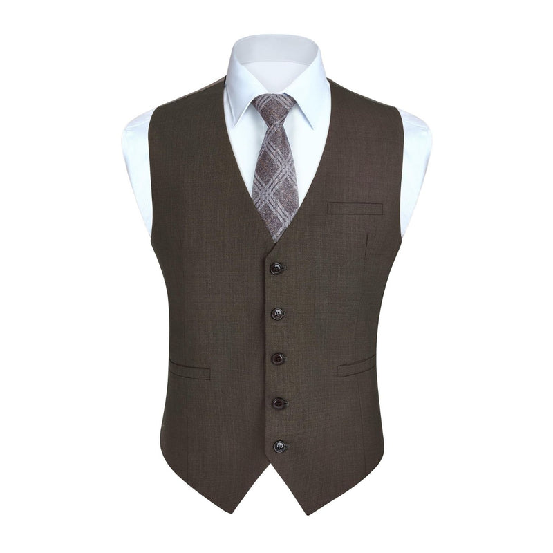 Suit Vest Mens Double Breasted Waistcoat Groom Wedding Party Black