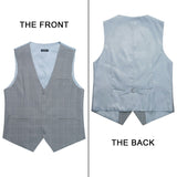 Plaid Slim Suit Vest - A-GREY LIGHT