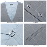 Plaid Slim Suit Vest - A-GREY LIGHT