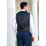 Plaid Slim Suit Vest - A-BLACK