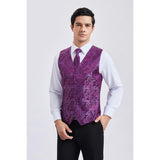 Paisley 3pc Suit Vest Set - PURPLE