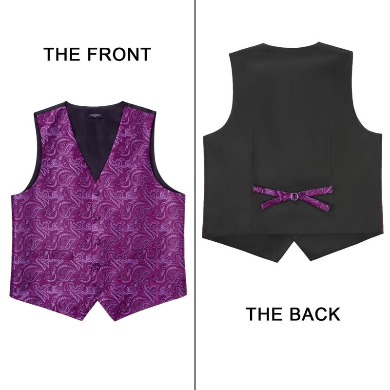 Paisley 3pc Suit Vest Set - PURPLE