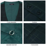 Plaid Slim Suit Vest - GREEN-6