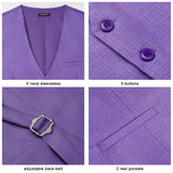 Solid Slim Suit Vest - A-PURPLE1