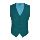 Solid Slim Suit Vest - TEAL