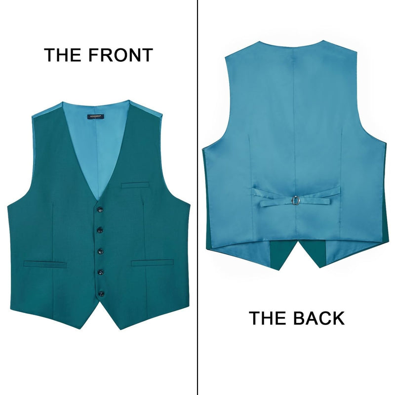 Solid Slim Suit Vest - TEAL