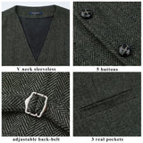 Men's Herringbone Tweed Vest - DRAK GREY