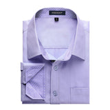 Men's Dress Shirt with Pocket - H-PURPLE-1