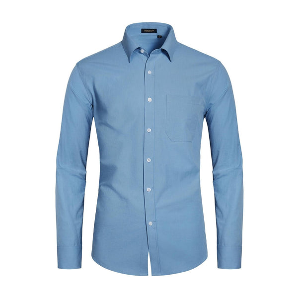 Men's Dress Shirt with Pocket - B-DUSTY BLUE