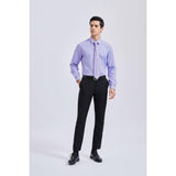 Men's Shirt with Tie Handkerchief Set - PURPLE