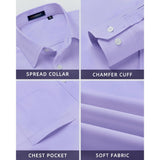 Men's Shirt with Tie Handkerchief Set - PURPLE