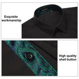 Casual Formal Shirt with Pocket - BLACK/GREEN 01