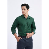 Casual Formal Shirt with Pocket - DARK GREEN