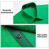 Men's Patchwork Dress Shirt with Pocket - HUNTER GREEN