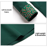 Men's Dress Shirt with Pocket - GREEN/CHRISTMAS