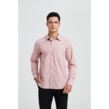 Men's Patchwork Dress Shirt with Pocket - DUSTY PINK/PAISLEY